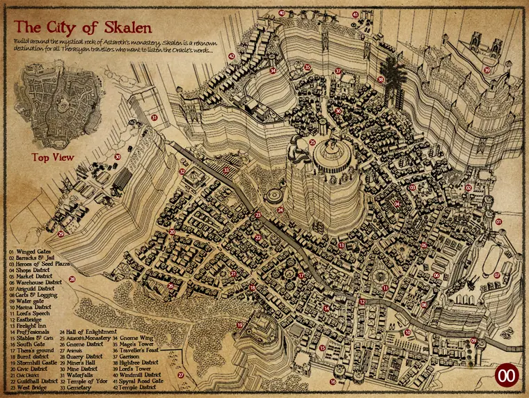 Map — Skalen. The city of Skalen in top view.