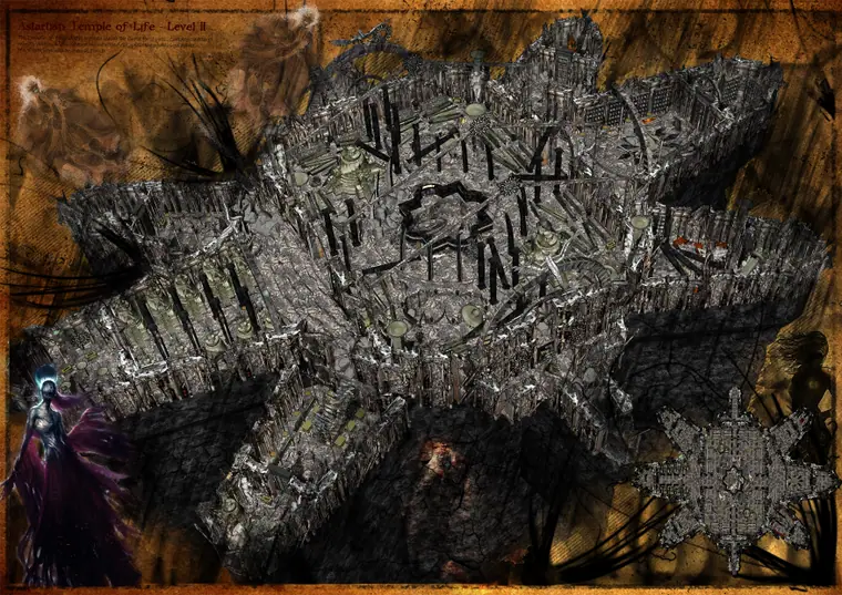 Map — Temple of Life — Level Two. Floor plan of the second level of the Temple of Life.