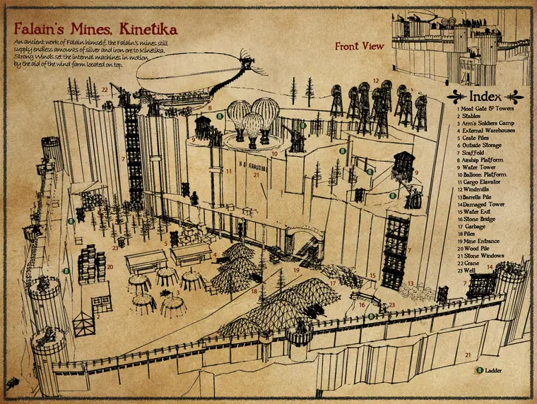 Map — Falain's Mines. The old gnomish mines of Falain.