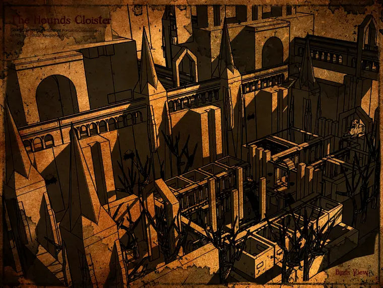 Map — The Hounds Cloister. The cloister of the Hounds.