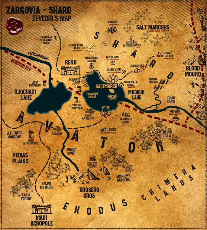 Map — The Zargovian Shard. A shard of the realm of Zargovia.